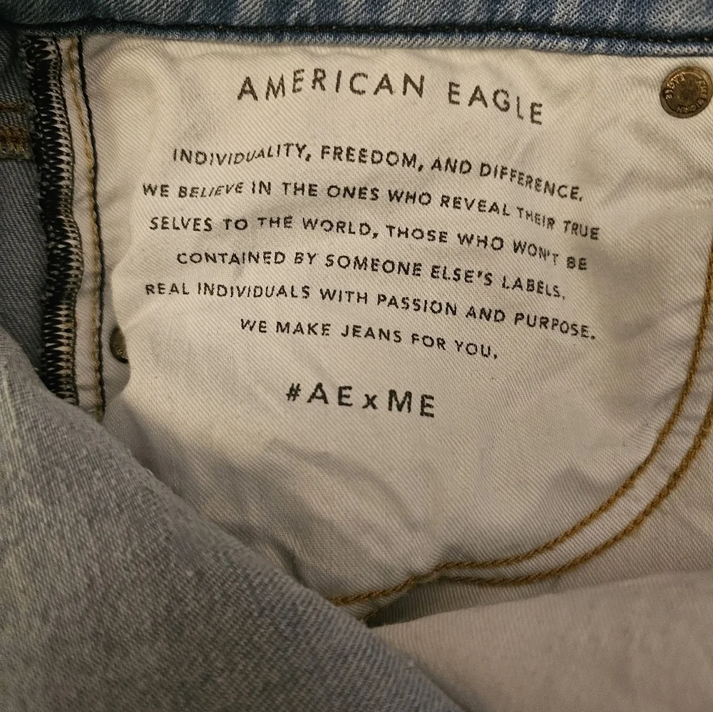 American Eagle Air Flex Patched Slim Fit Light Wash Jeans Size 30X32
